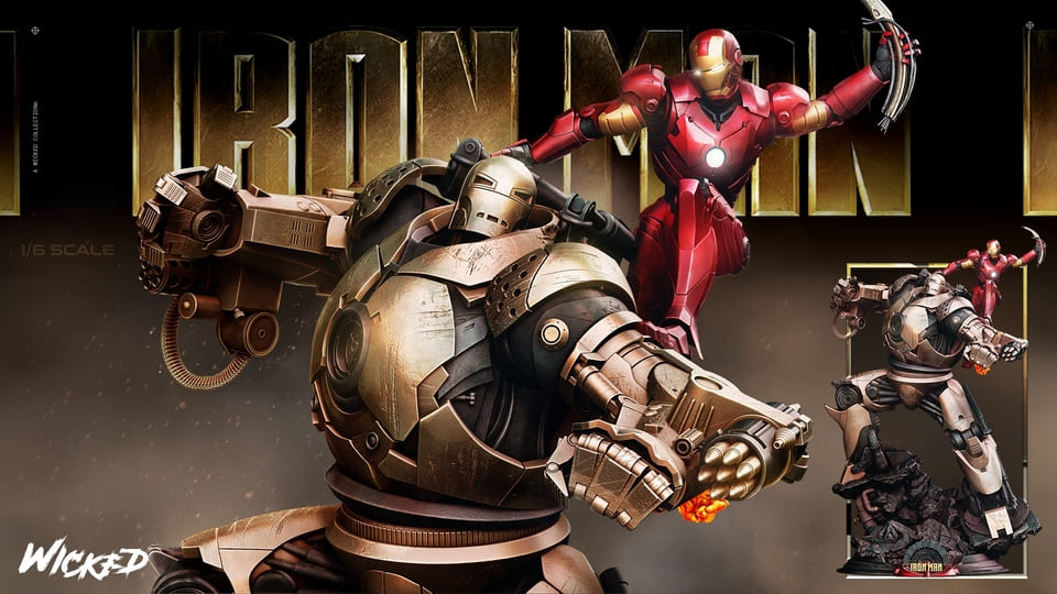 Epic Showdown: Iron Man vs Iron Monger Diorama