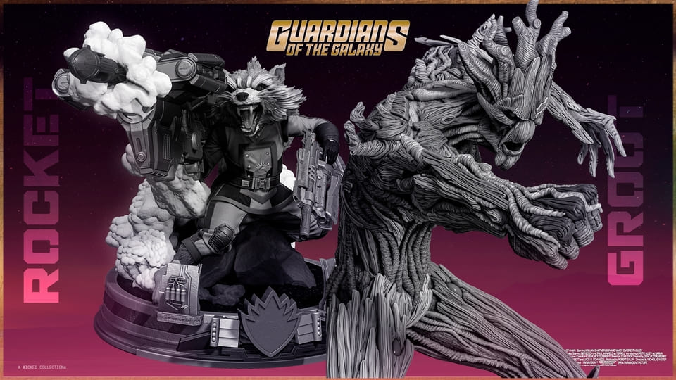 Marvel’s Rocket and Groot in High-Quality STL Files