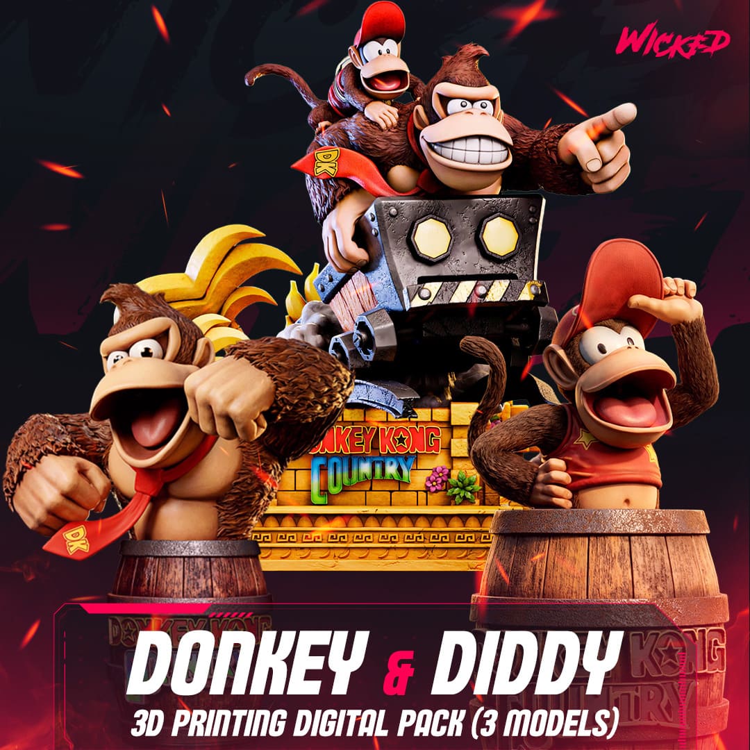 Donkey Kong Diorama Bust Model Pack (3 Models)