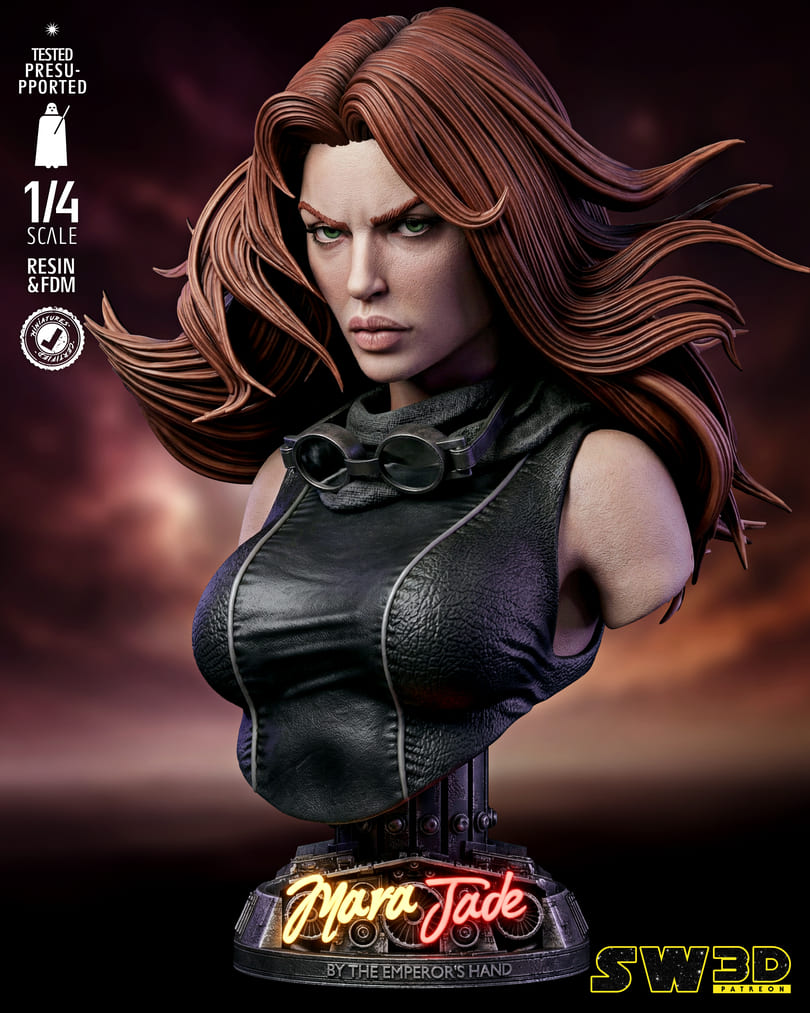 Mara Jade Sculpture and Bust Model Pack (2 Models) - Image 6
