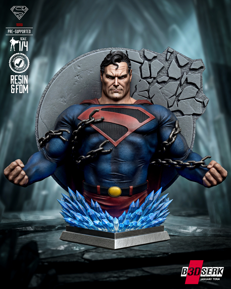 Superman Kingdome Come Sculpture and Bust Model Pack (2 Models) - Image 6