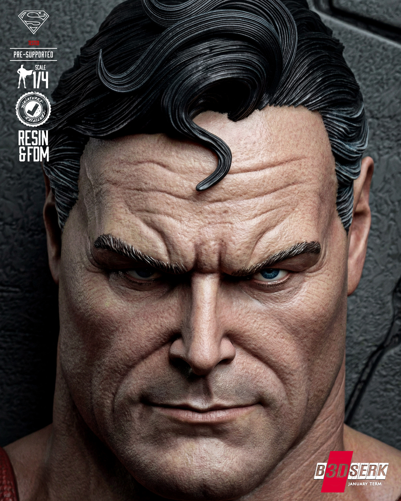 Superman Kingdome Come Sculpture and Bust Model Pack (2 Models) - Image 7