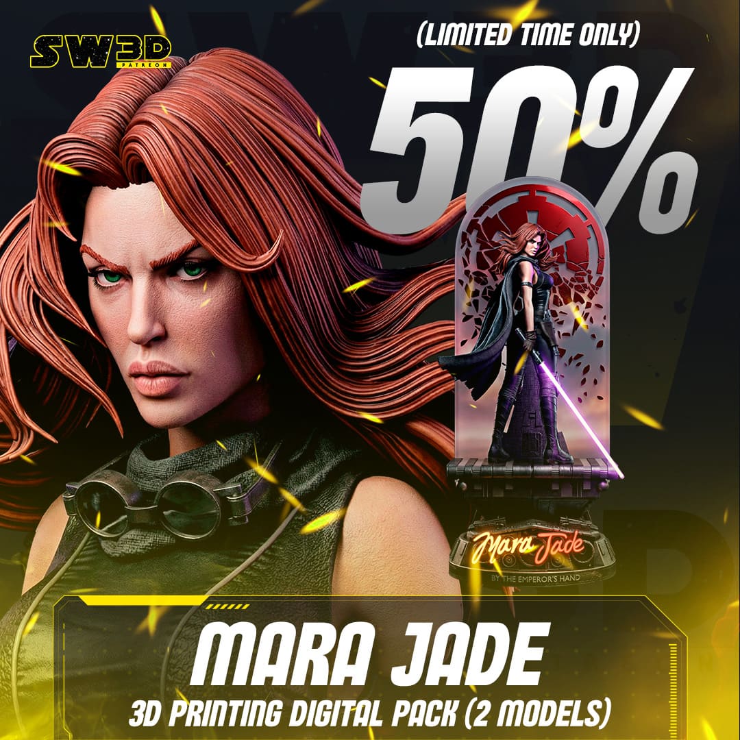 Mara Jade Sculpture and Bust Model Pack (2 Models) - Image 9