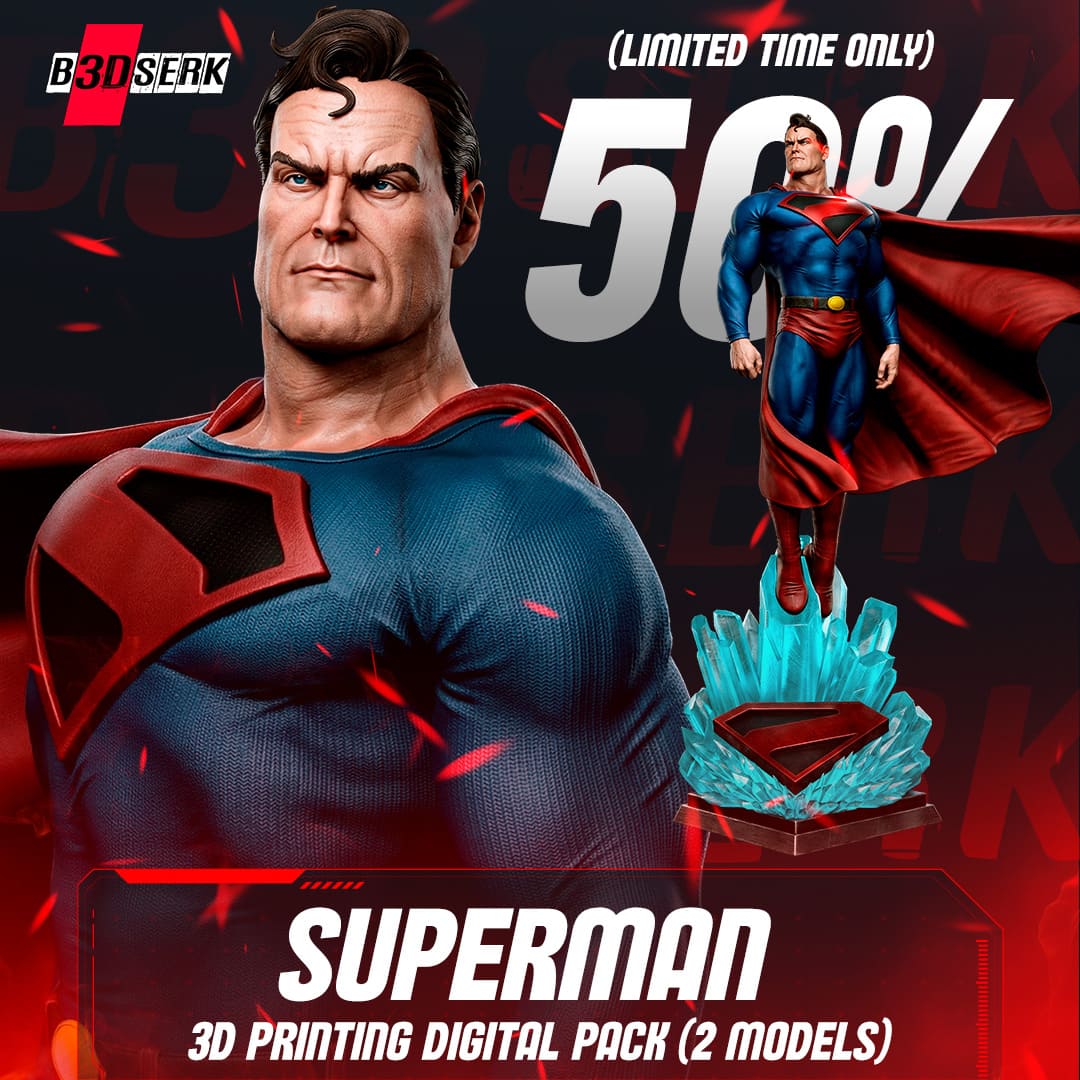 Superman Kingdome Come Sculpture and Bust Model Pack (2 Models) - Image 10