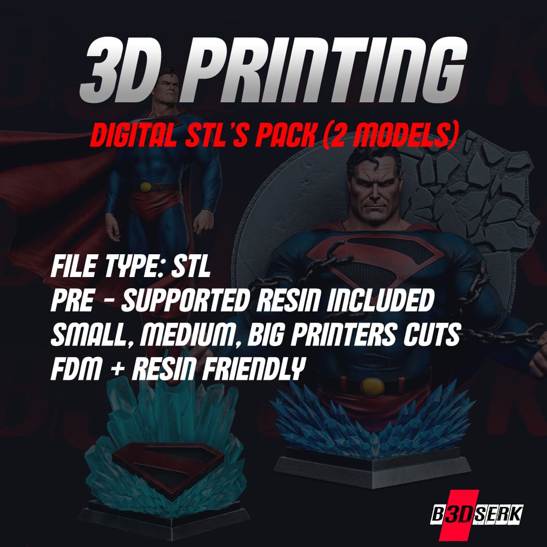 Superman Kingdome Come Sculpture and Bust Model Pack (2 Models) - Image 2