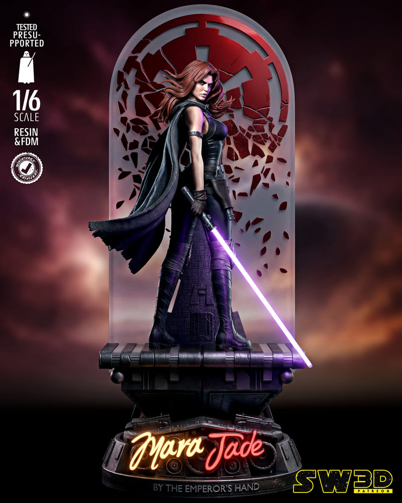 Mara Jade Sculpture and Bust Model Pack (2 Models) - Image 3