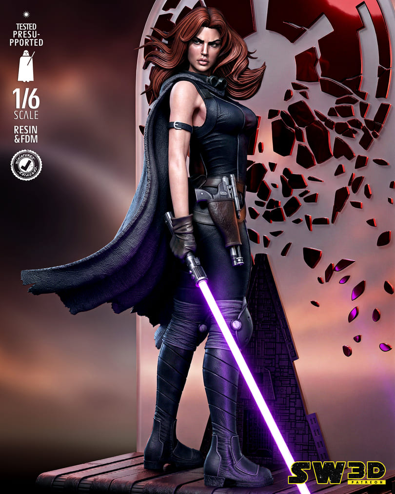 Mara Jade Sculpture and Bust Model Pack (2 Models) - Image 4