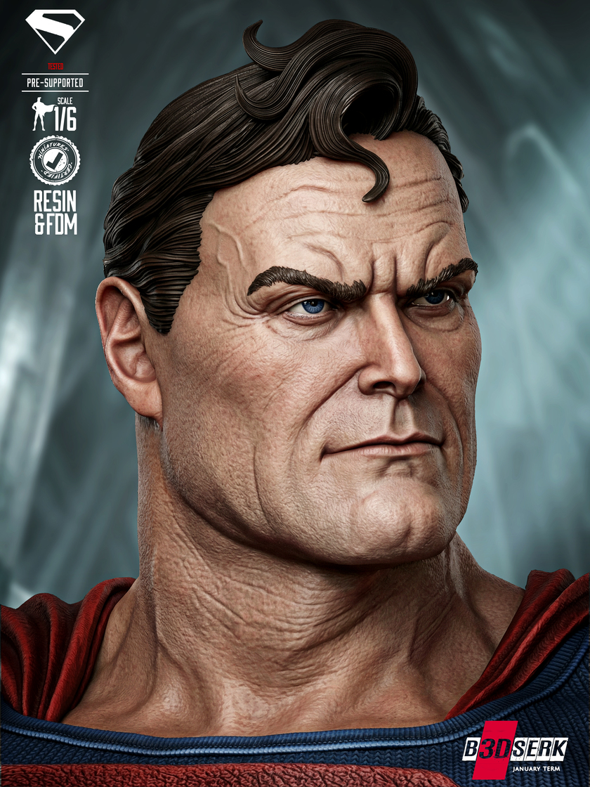 Superman Kingdome Come Sculpture and Bust Model Pack (2 Models) - Image 5