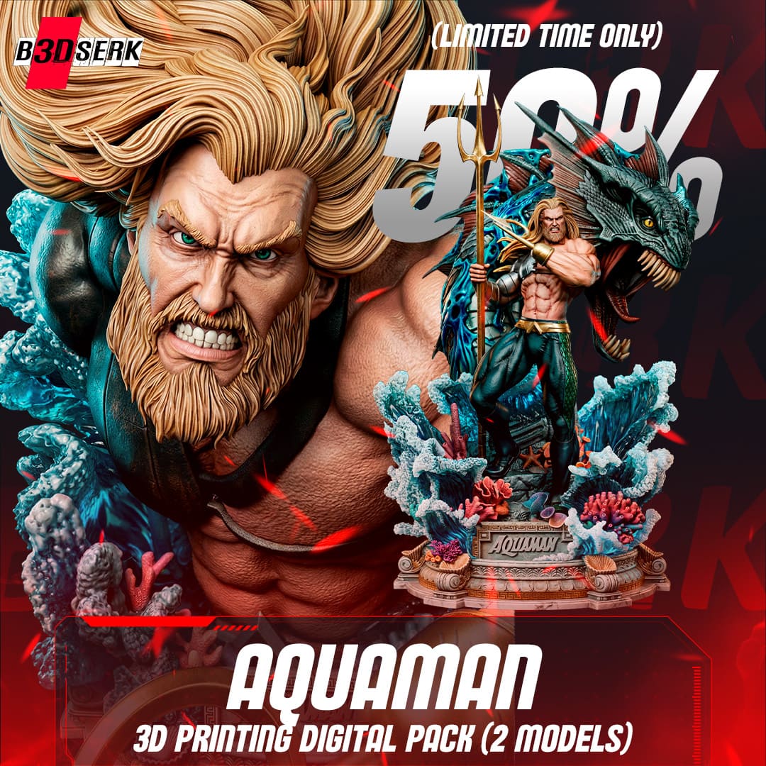 Aquaman Sculpture and Bust Model Pack (2 Models) - Image 13