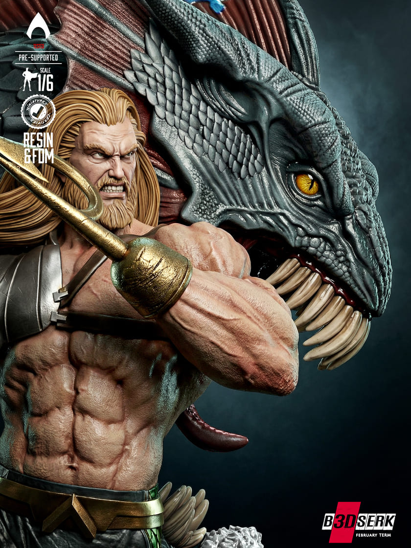 Aquaman Sculpture and Bust Model Pack (2 Models) - Image 6