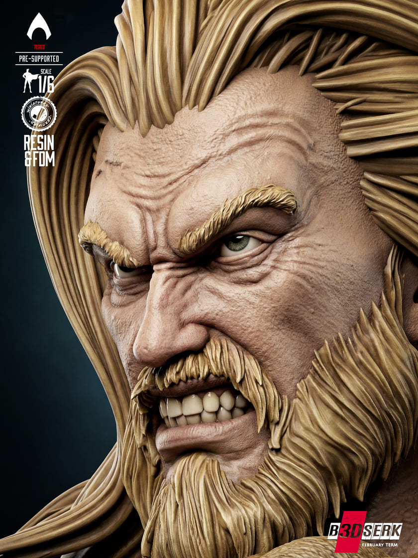 Aquaman Sculpture and Bust Model Pack (2 Models) - Image 7