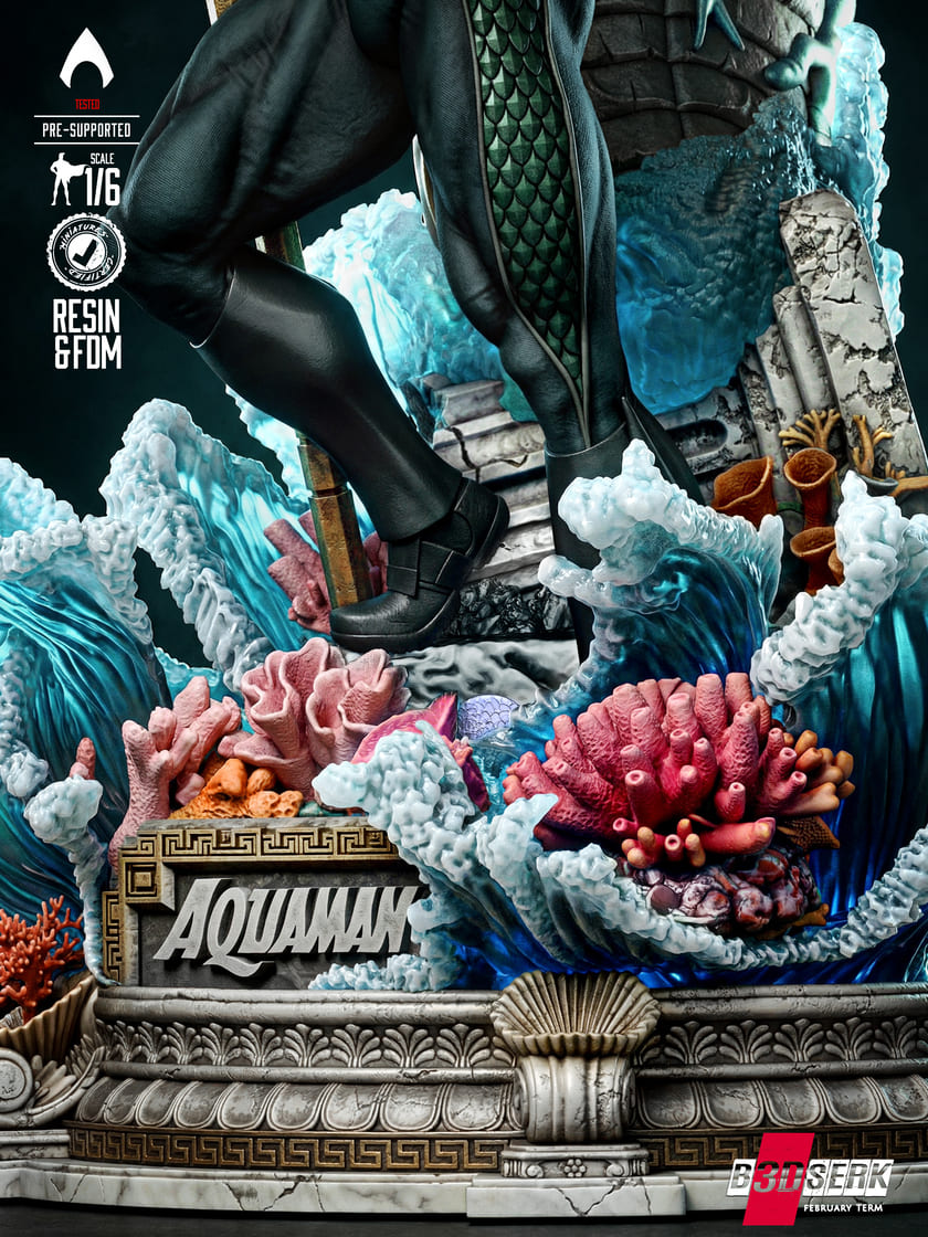 Aquaman Sculpture and Bust Model Pack (2 Models) - Image 8