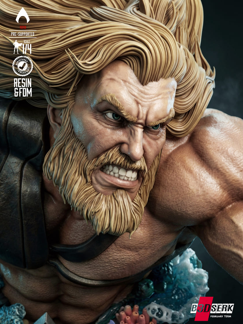 Aquaman Sculpture and Bust Model Pack (2 Models) - Image 11