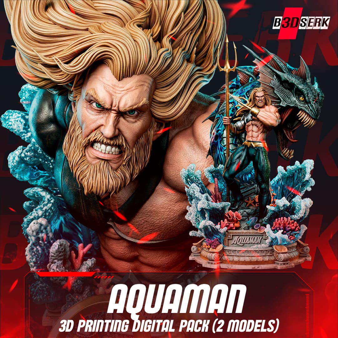 Aquaman Sculpture and Bust Model Pack (2 Models)