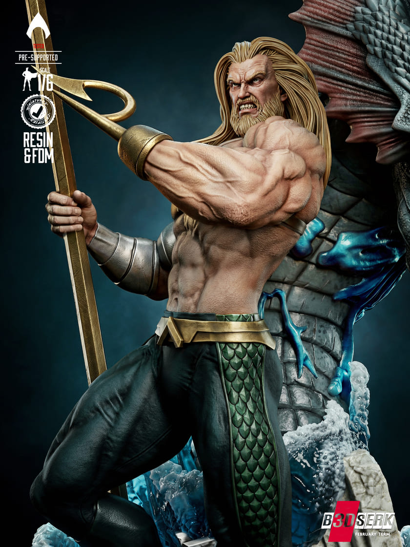 Aquaman Sculpture and Bust Model Pack (2 Models) - Image 4