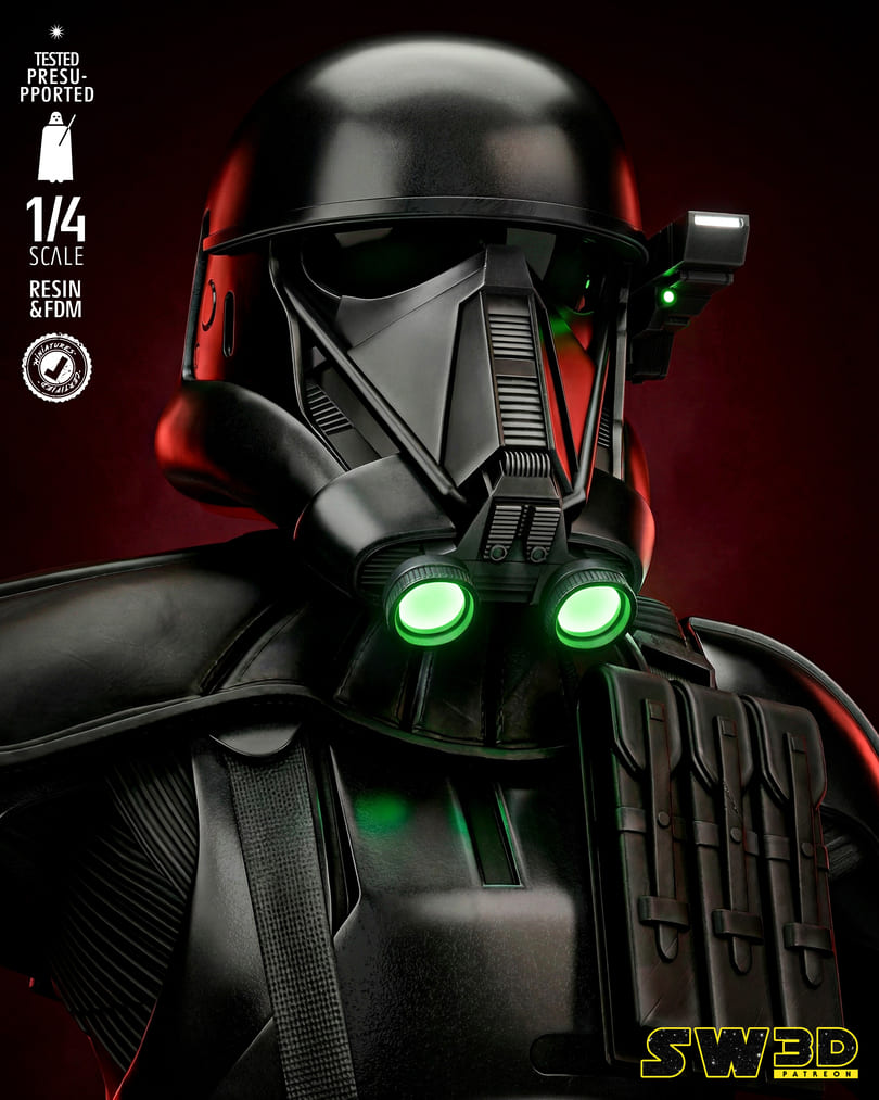 Death Trooper Sculpture and Bust Model Pack (2 Models) - Image 7