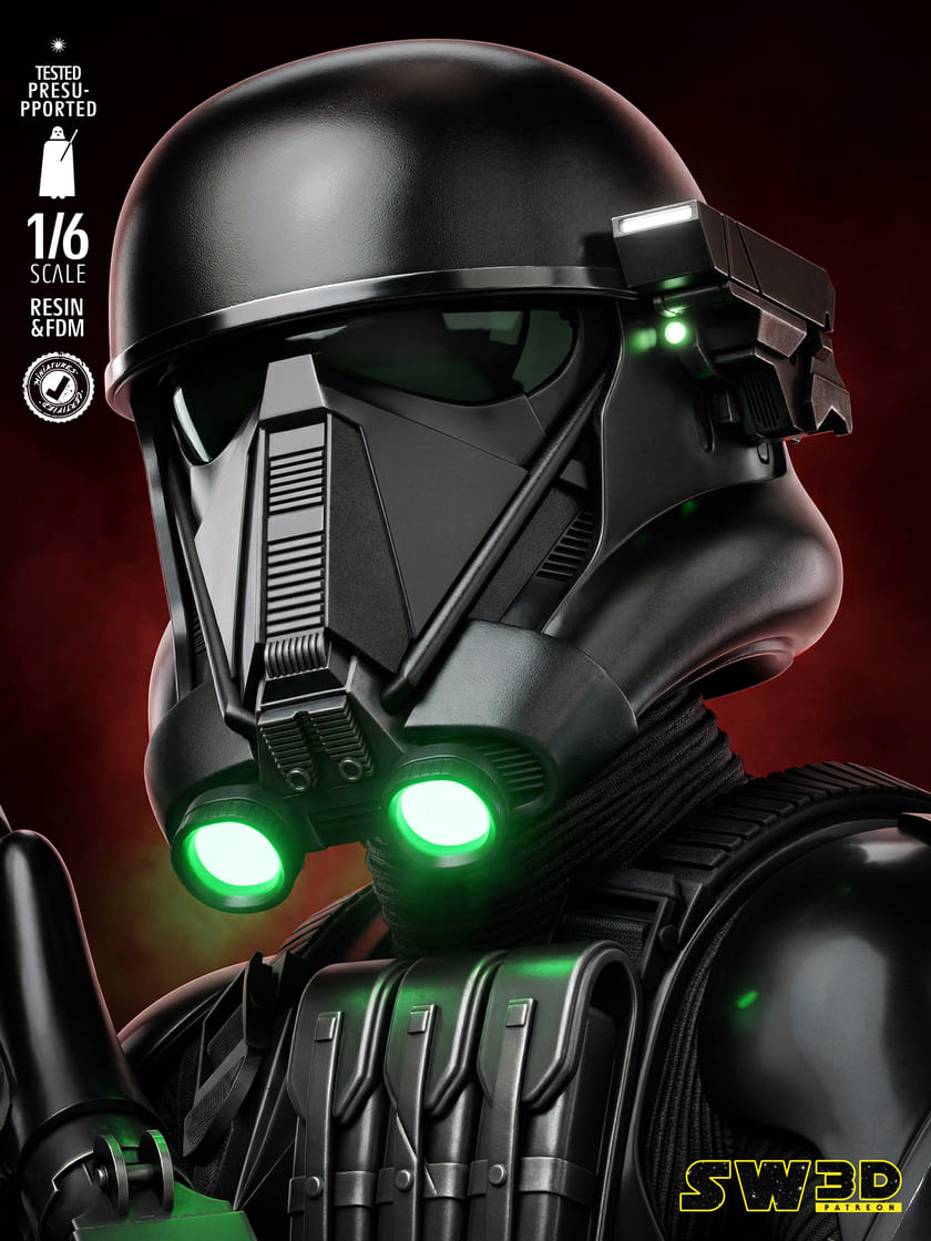 Death Trooper Sculpture and Bust Model Pack (2 Models) - Image 8