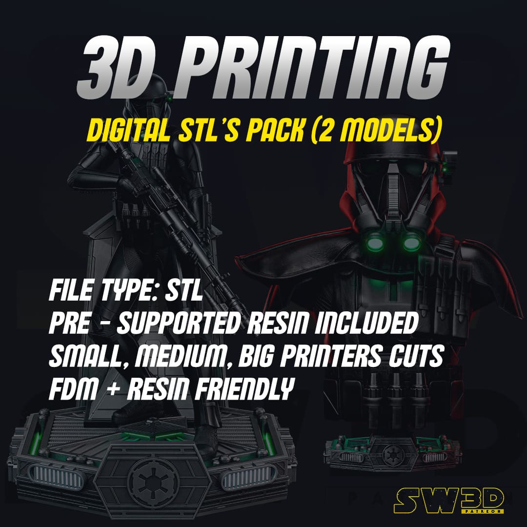 Death Trooper Sculpture and Bust Model Pack (2 Models) - Image 2