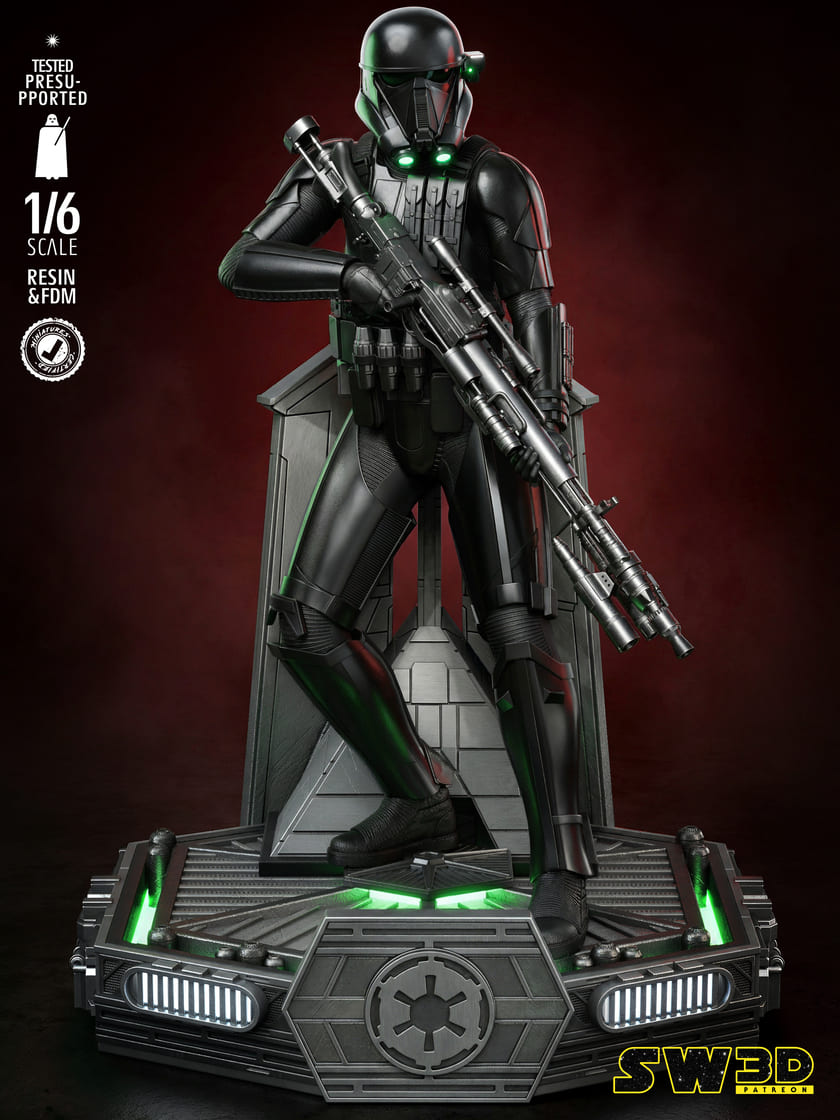 Death Trooper Sculpture and Bust Model Pack (2 Models) - Image 3