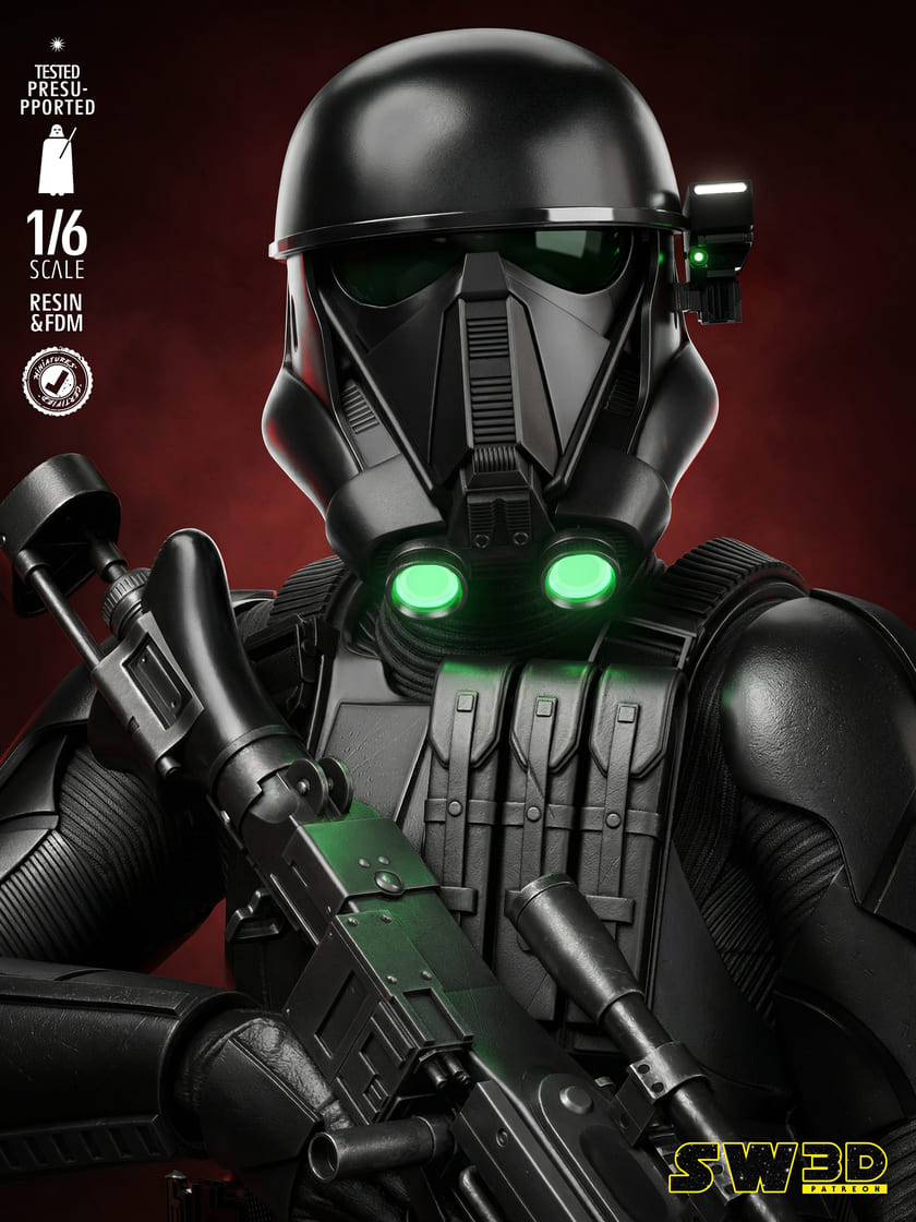 Death Trooper Sculpture and Bust Model Pack (2 Models) - Image 4