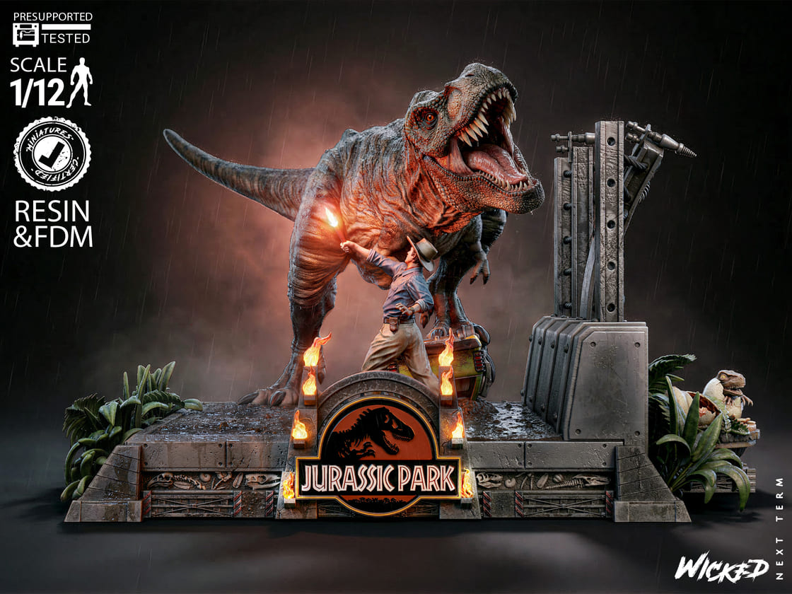 Jurassic Park Diorama, Sculptures and Busts Model Pack (5 Models) - Image 3