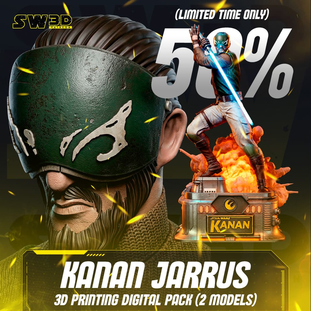 Kanan Jarrus Sculpture and Bust Model Pack (2 Models) - Image 11