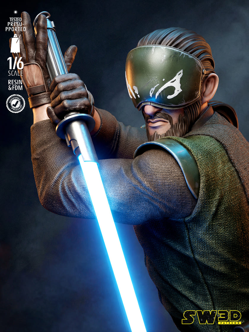 Kanan Jarrus Sculpture and Bust Model Pack (2 Models) - Image 6