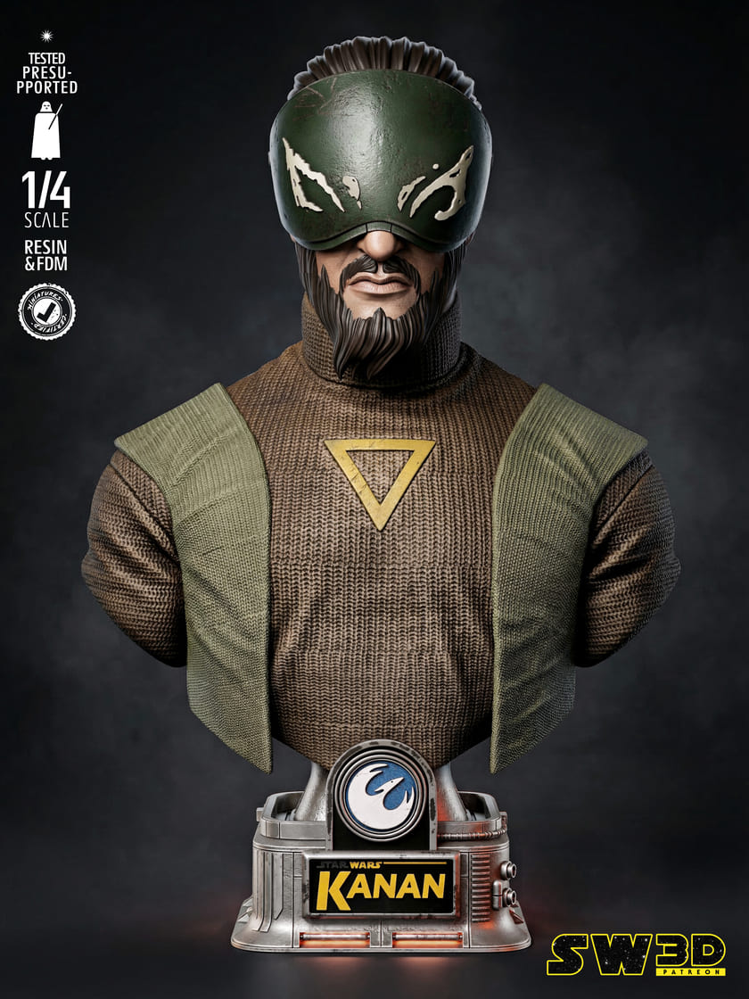 Kanan Jarrus Sculpture and Bust Model Pack (2 Models) - Image 8
