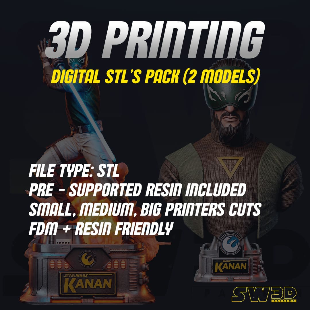 Kanan Jarrus Sculpture and Bust Model Pack (2 Models) - Image 2