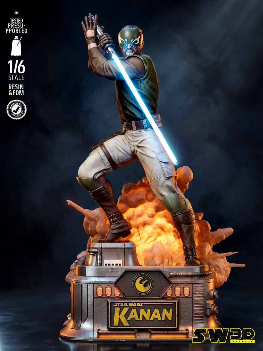 Kanan Jarrus Sculpture and Bust Model Pack (2 Models) - Image 3