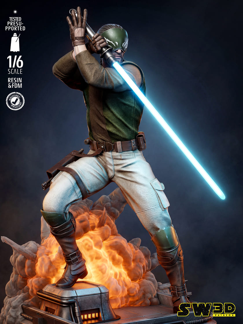 Kanan Jarrus Sculpture and Bust Model Pack (2 Models) - Image 4