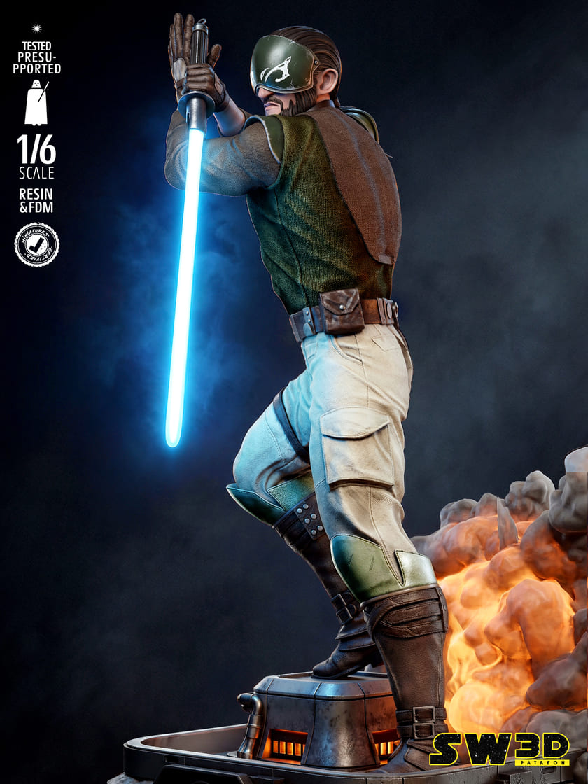 Kanan Jarrus Sculpture and Bust Model Pack (2 Models) - Image 5