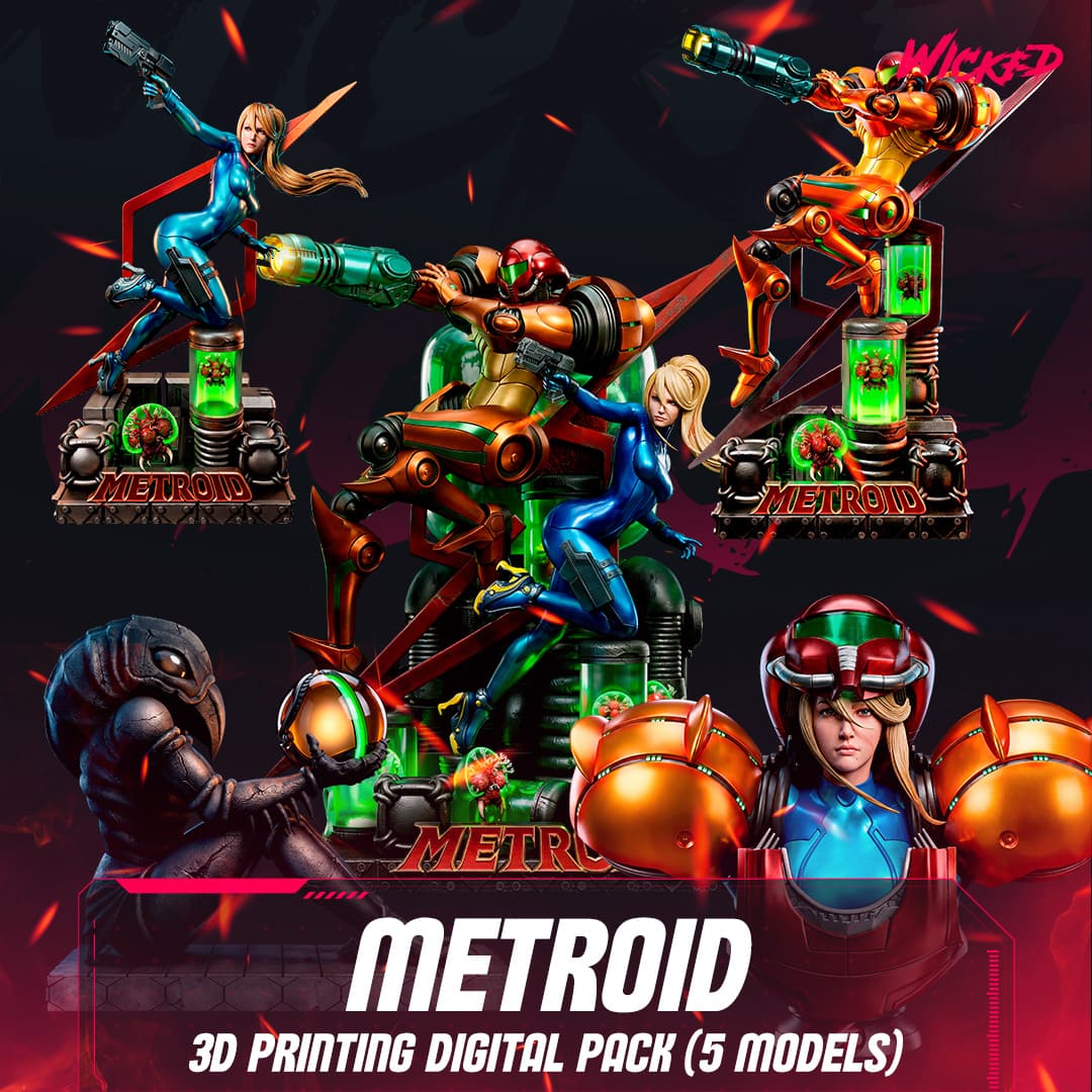 Metroid Diorama, Sculptures and Busts Model Pack (5 Models)