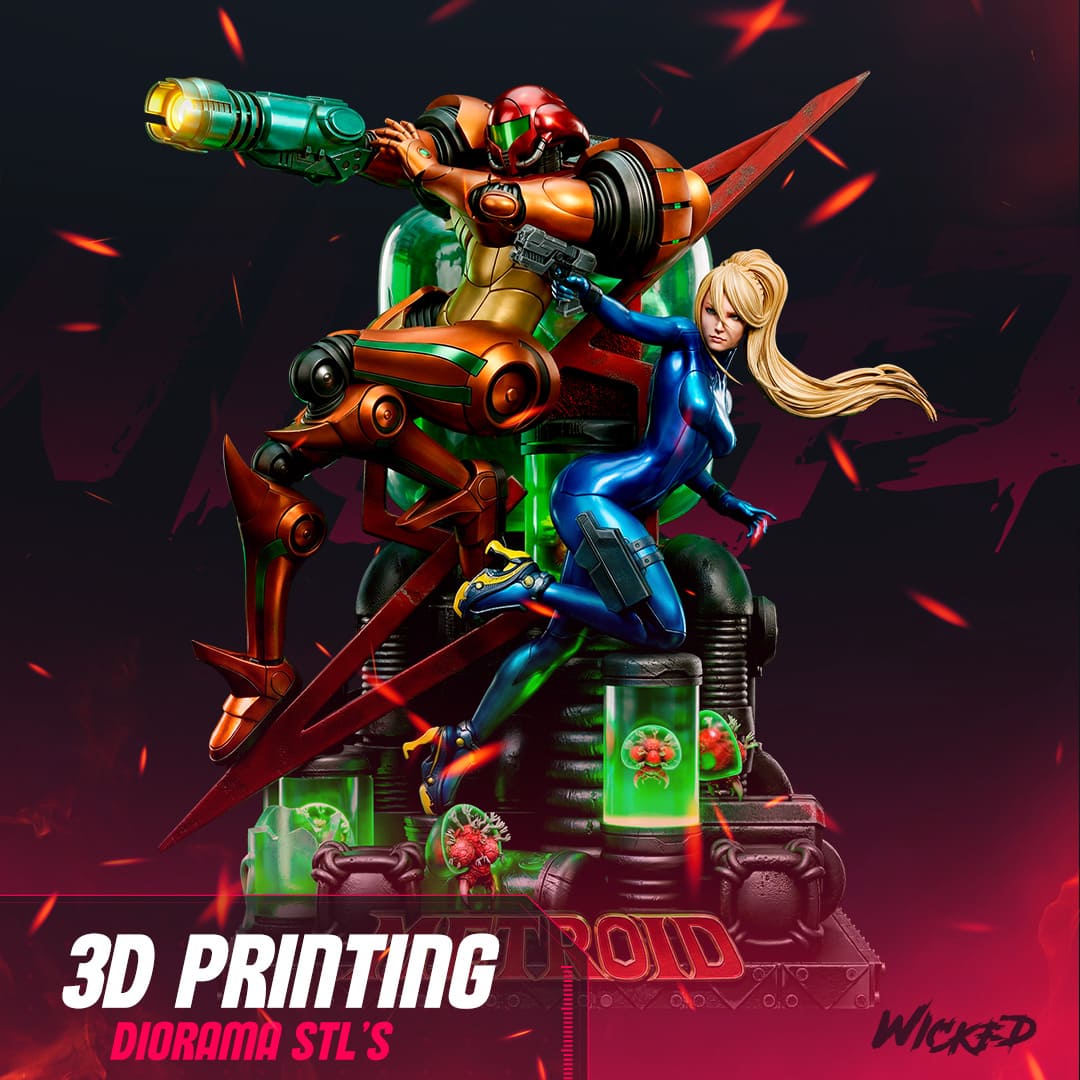 Metroid Diorama, Sculptures and Busts Model Pack (5 Models) - Image 3