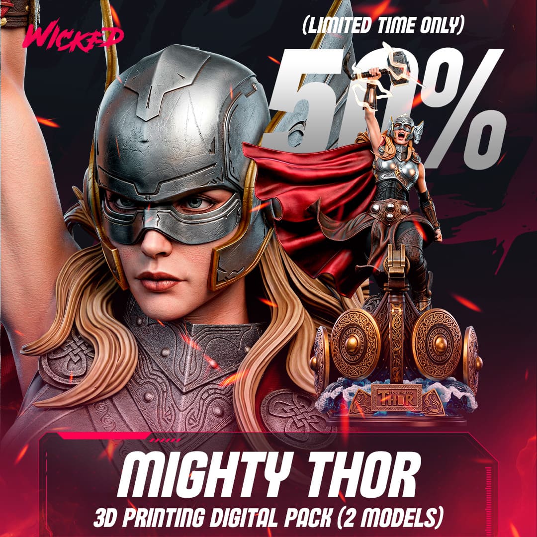 Mighty Thor Sculptures and Busts Model Pack (2 Models) - Image 12