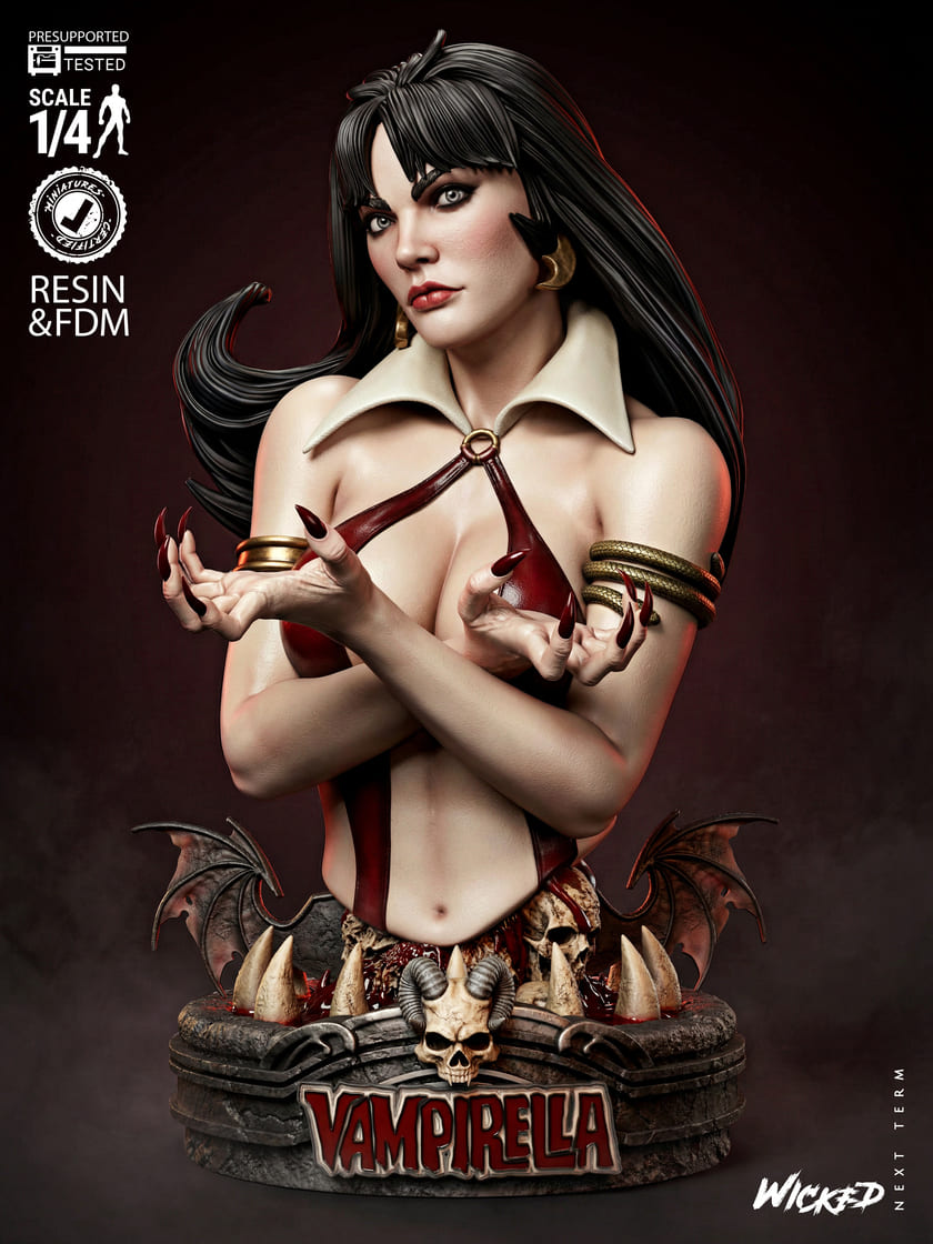 Vampirella Sculpture and Busts Model Pack (3 Models) - Image 10