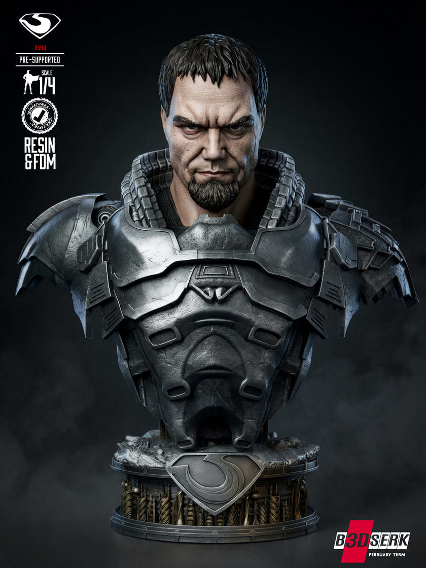 General Zod Sculpture and Bust Model Pack (2 Models) - Image 11