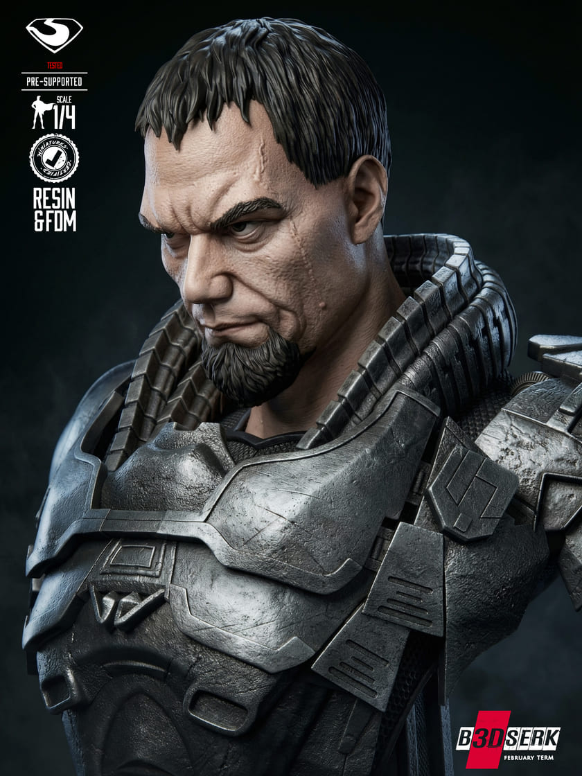 General Zod Sculpture and Bust Model Pack (2 Models) - Image 12