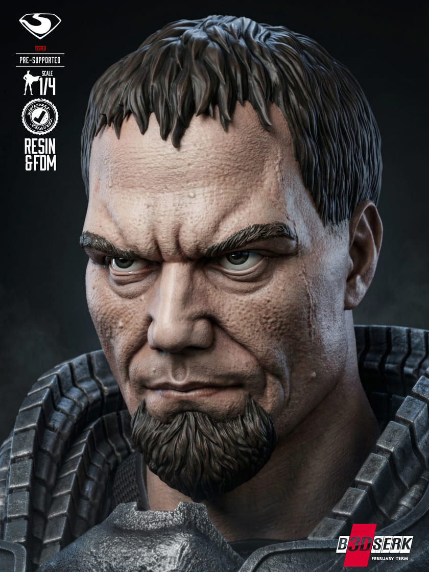 General Zod Sculpture and Bust Model Pack (2 Models) - Image 13