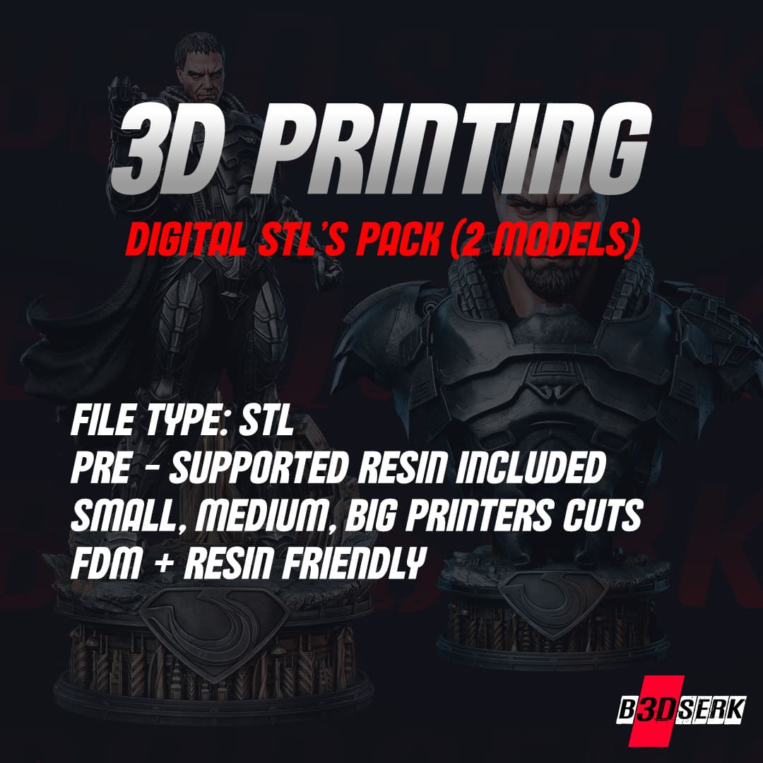 General Zod Sculpture and Bust Model Pack (2 Models) - Image 2
