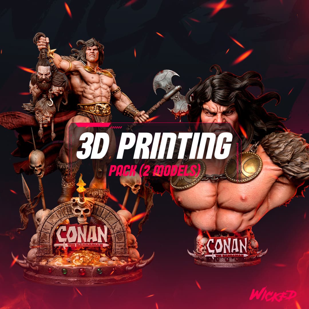 Conan The Barbarian Sculptures and Busts Model Pack (2 Models)