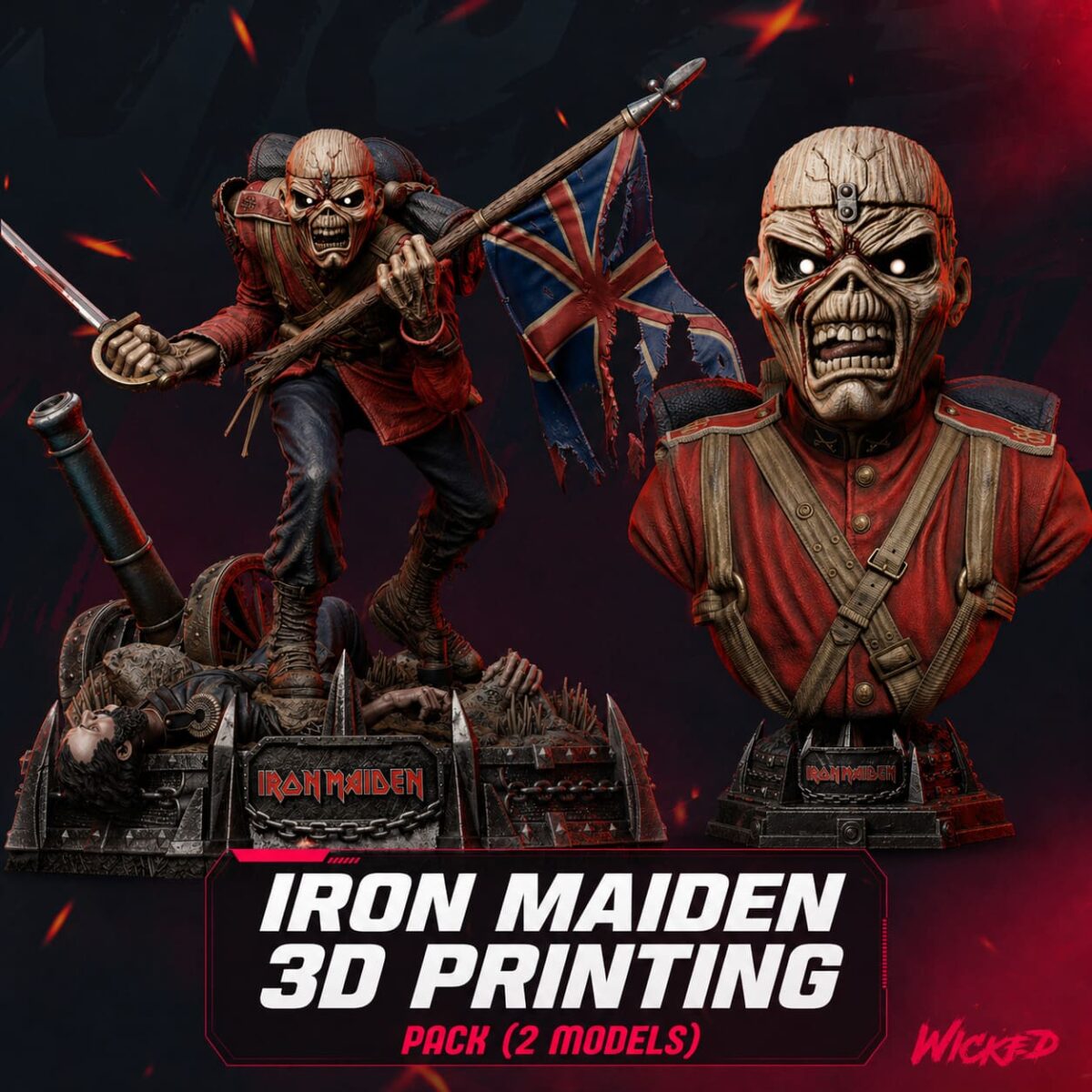 Iron Maiden Sculpture and Bust Model Pack (2 Models)