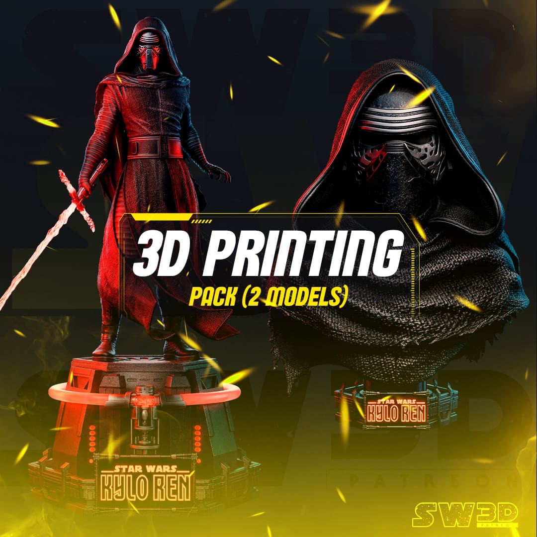 Kylo Ren Sculpture and Bust Model Pack (2 Models)