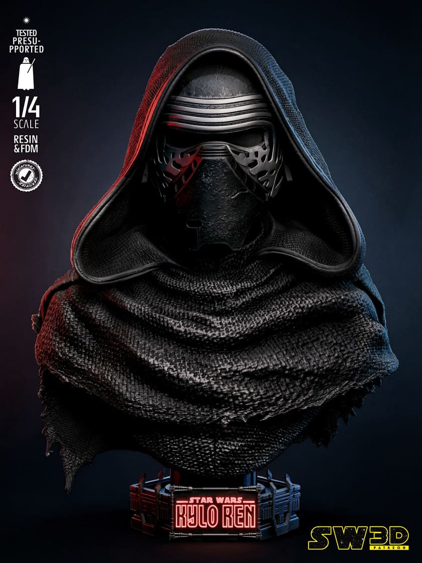 Kylo Ren Sculpture and Bust Model Pack (2 Models) - Image 12