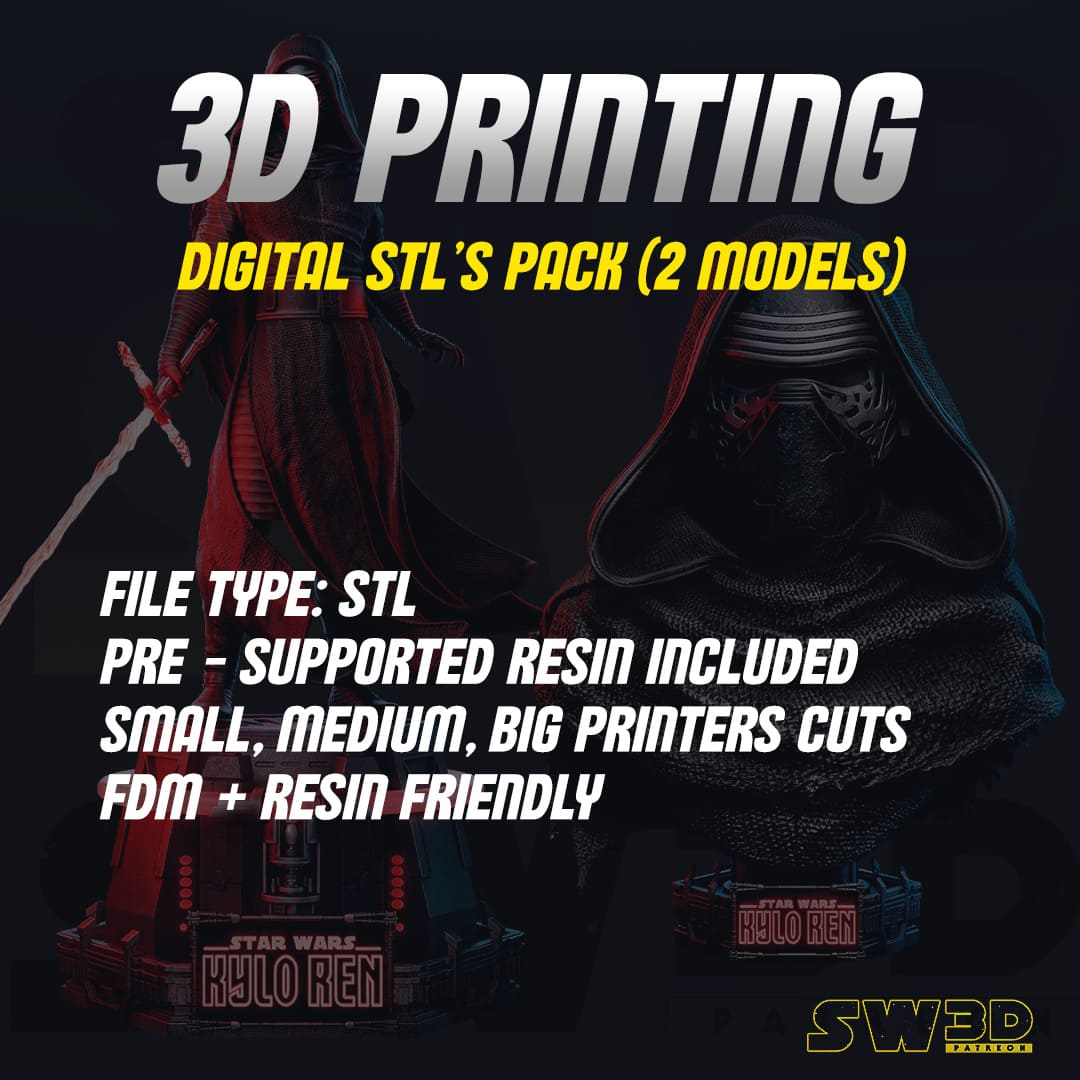Kylo Ren Sculpture and Bust Model Pack (2 Models) - Image 2
