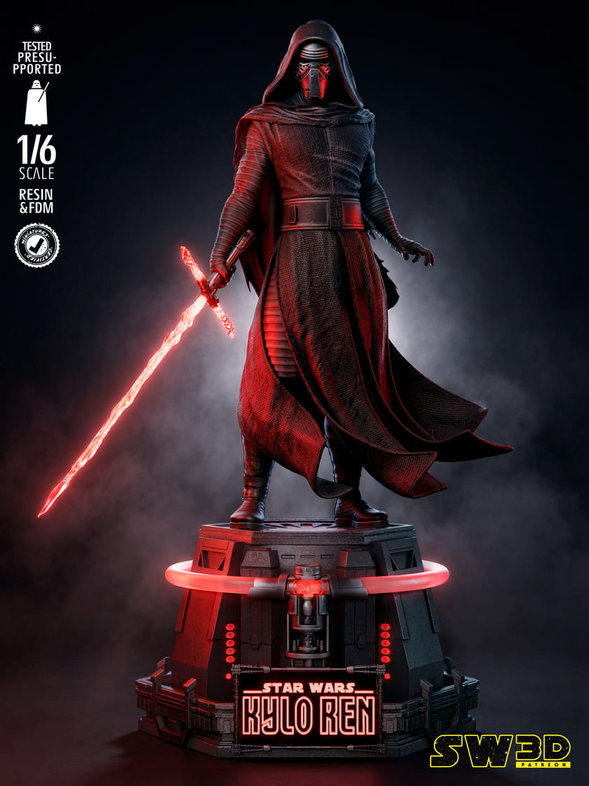 Kylo Ren Sculpture and Bust Model Pack (2 Models) - Image 3