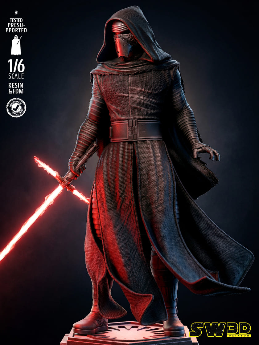 Kylo Ren Sculpture and Bust Model Pack (2 Models) - Image 5