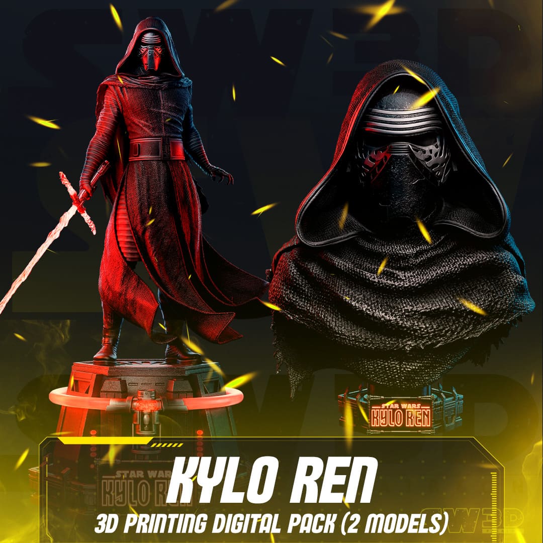 Kylo Ren Sculpture and Bust Model Pack (2 Models)