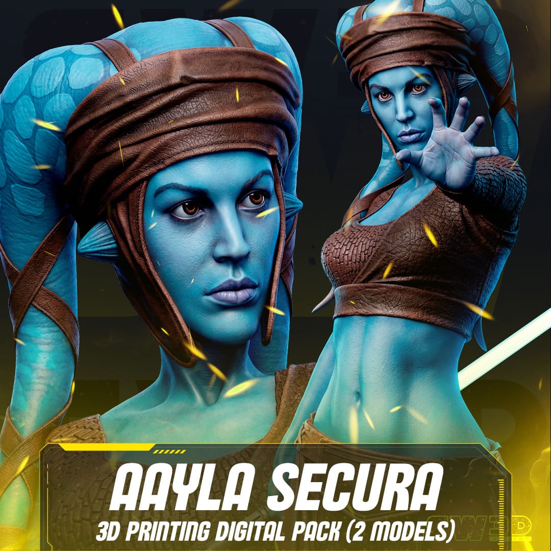 Aayla Secura Sculpture and Bust Model Pack (2 Models)
