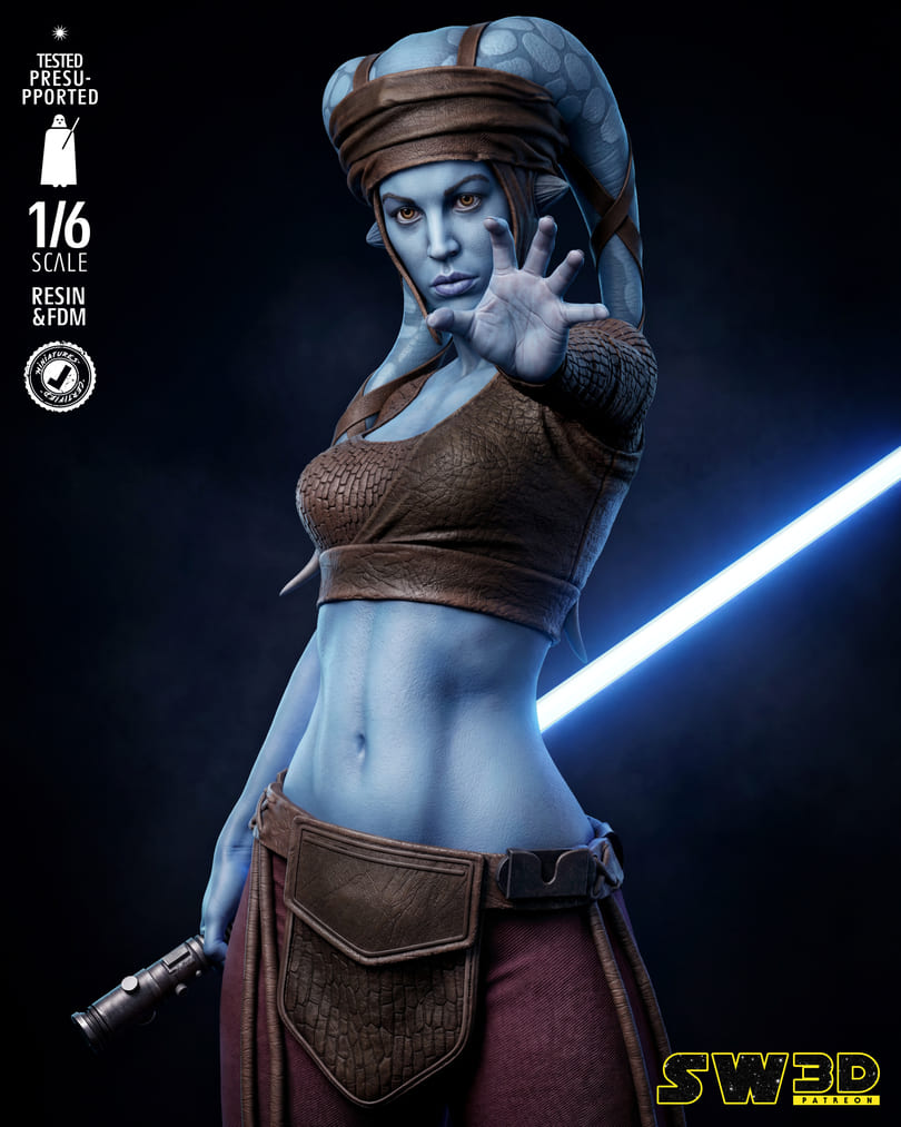 Aayla Secura Sculpture and Bust Model Pack (2 Models) - Image 4